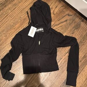 NEW Katie J NYC Fitted Hoodie Black